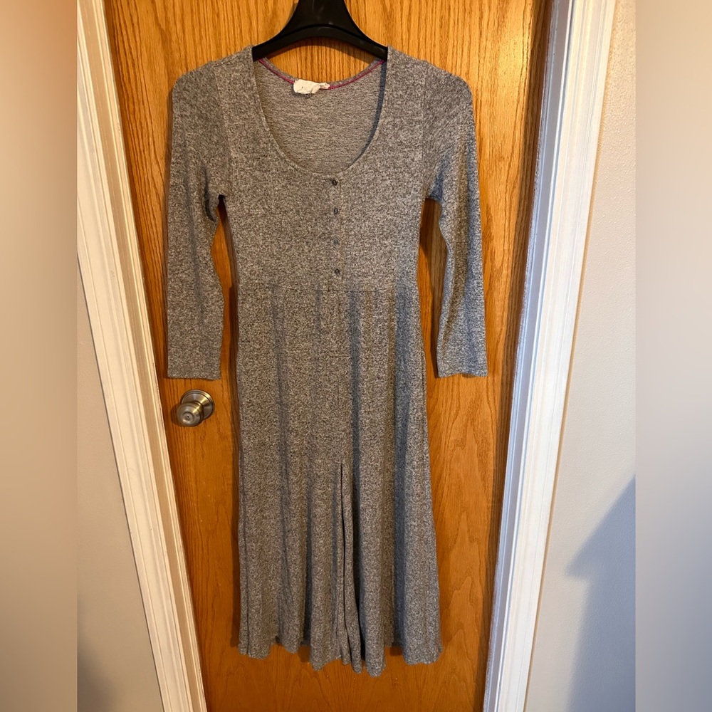 Anthropologie heathered gray knit comfort jumpsuit - Picture 5 of 9